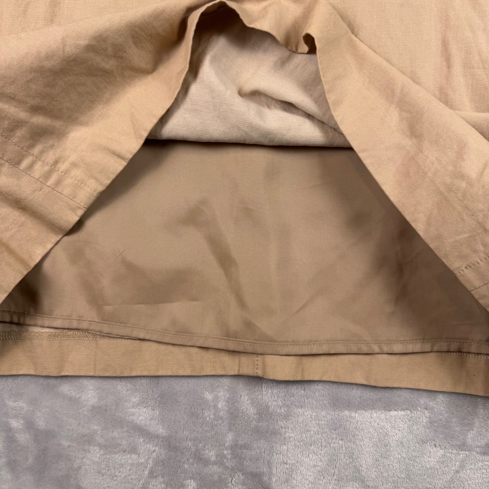 Eileen Fisher Tan Organic Cotton Metallic Shift Dress 3/4 Sleeve Pockets SP - Picture 7 of 9